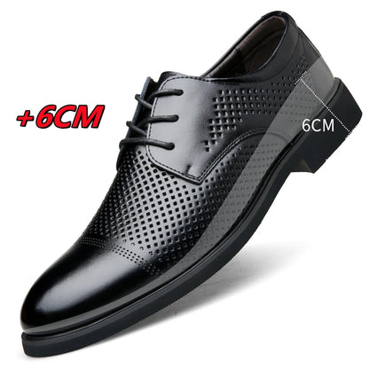 FUQIAO Formal Height Increasing Shoes Man Taller Elevator 6CM Invisible Insole For Men Heighten Increased Oxfords Business Lift