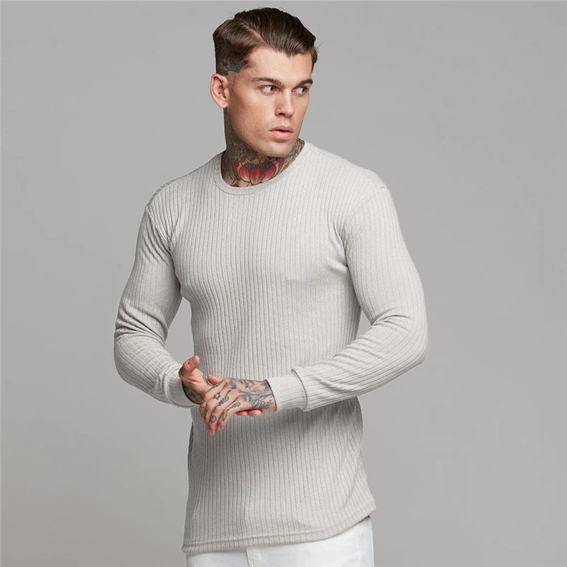 New Spring Fitness Hooded Sweaters Men Warm Turtleneck Sweaters Slim Fit Sports Pullover Men Sweater Gym Knitwear Pull Homme
