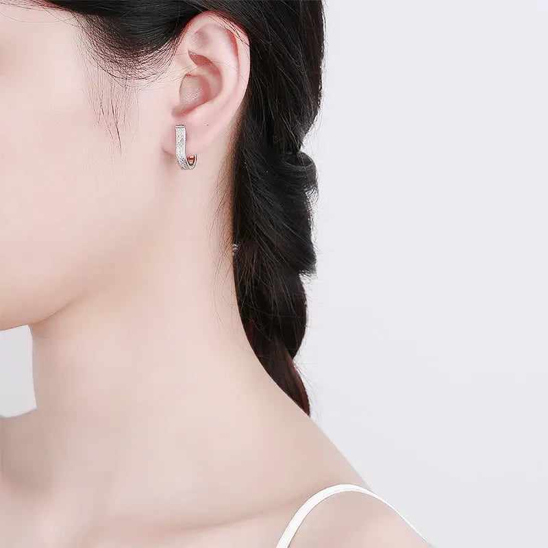 New Fashion Geometric Hoop Earrings For Women Two Row Crystal Zircon Stone Paved Tiny Huggies Female Trendy Earring Accessories