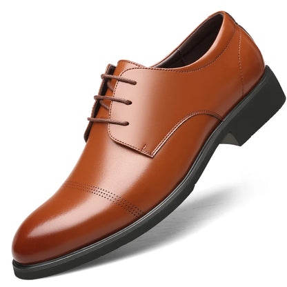 FUQIAO Formal Height Increasing Shoes Man Taller Elevator 6CM Invisible Insole For Men Heighten Increased Oxfords Business Lift