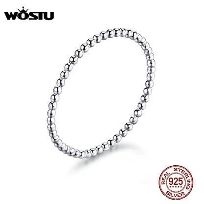 WOSTU 100% Real 925 Sterling Silver Rings 2019 New Desgin Simple & Stylish Shape Rings Hot Fashion S925 Jewelry CQR574