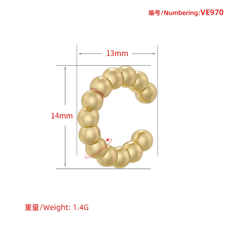 ZHUKOU C shape Female Ear Cuffs No Piercings earrings fake cartilage earring for Women Fashion 2023 Jewelry wholesale VE963