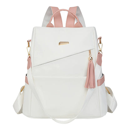 2025 Oxford Cloth Stitching Women'S Backpack Anti-Theft Back Zipper Girls Schoolbag Casual Travel Double Shoulder Backpack