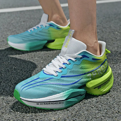 Carbon Plate Couple's Running Shoes Shock-Absorbing Rebound Ultra-Light Sports Shoes for Men and Women Summer Mesh Breathable Po