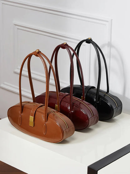 YANATARI underarm cowhide Genuine leather handbags women vintage shoulder bag female luxury bag high quality long bag