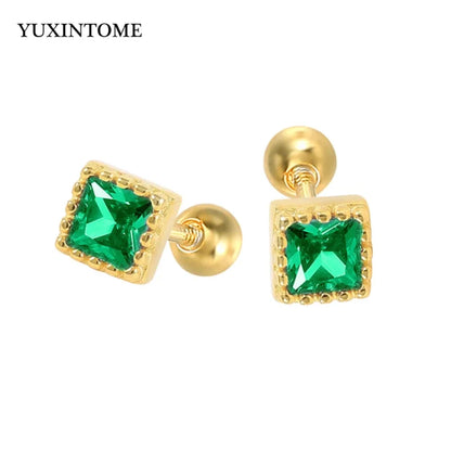 YUXINTOME Small 925 Sterling Silver Ear Needle C-Shaped Cartilage Piercing Stud Earrings For Women cartilage perforation Jewelry