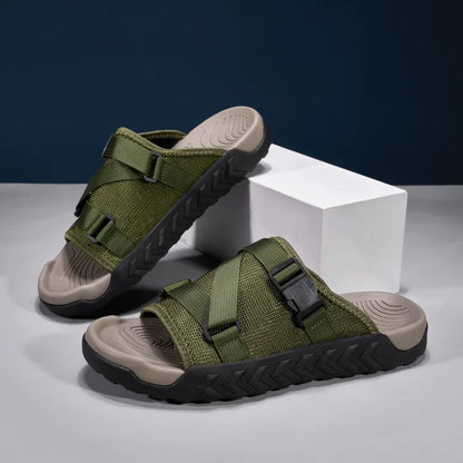 Men's Thick Soled Round Toe Fashionable Slippers Women's Comfortable Breathable Casual, Wear-resistant Sandals Summer Slippers