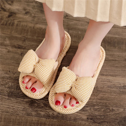 New Pure Cotton Indoor Home Slippers Anti-Slip Cloth Bot Silent for Wooden Floor Spring Summer Women's Slippers Home Comfort