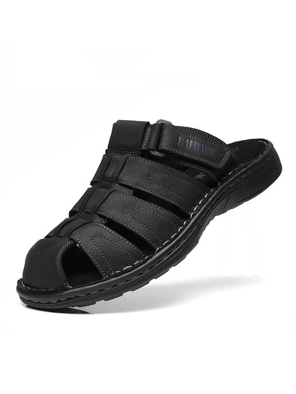 First-Layer Cowhide Men's Sports Sandals, Open-Toe Outdoor 防滑 Sandals, Casual Men's Shoes, Outdoor Fashion Beach Shoes, Li