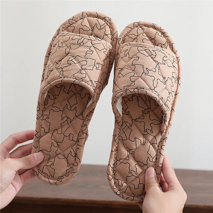 New Pure Cotton Indoor Home Slippers Anti-Slip Cloth Bot Silent for Wooden Floor Spring Summer Women's Slippers Home Comfort