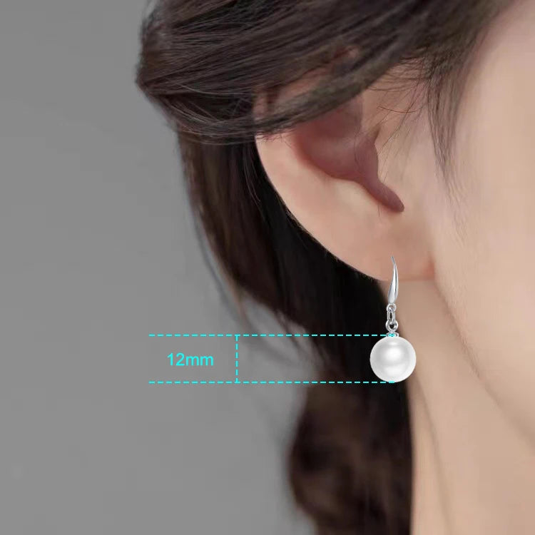 925 Sterling Silver Fashion Jewelry Pearl Drop Earrings For Lady New XY0009