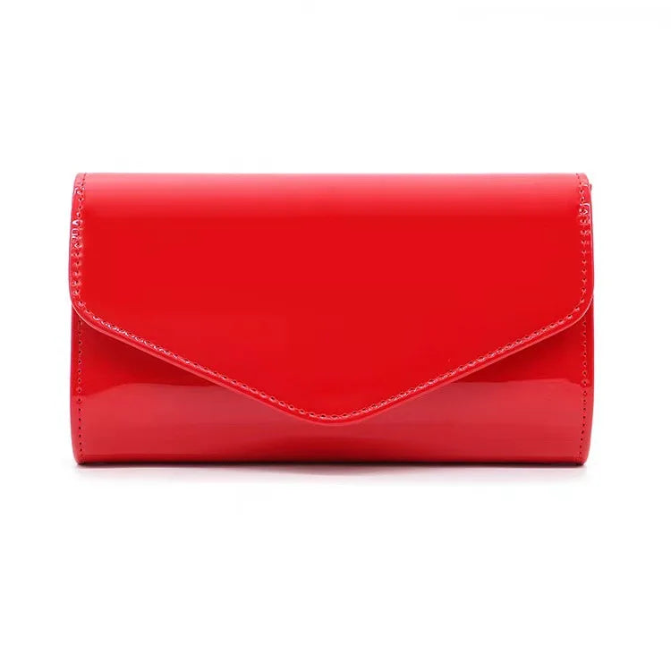 Patent Leather Envelope Clutch Purse Shiny Candy Color Cover Day Clutches Evening Bag for Women Shoulder Handbags Bolso Mujer
