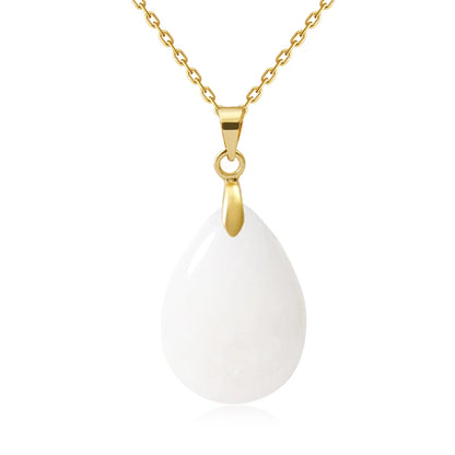 Natural Stone Crystal Pendant Teardrop Fashion Necklace For Diy Necklace Earrings Making Jewelry Christmas Friendship Gift