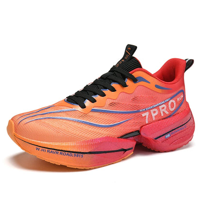 Carbon Plate Couple's Running Shoes Shock-Absorbing Rebound Ultra-Light Sports Shoes for Men and Women Summer Mesh Breathable Po