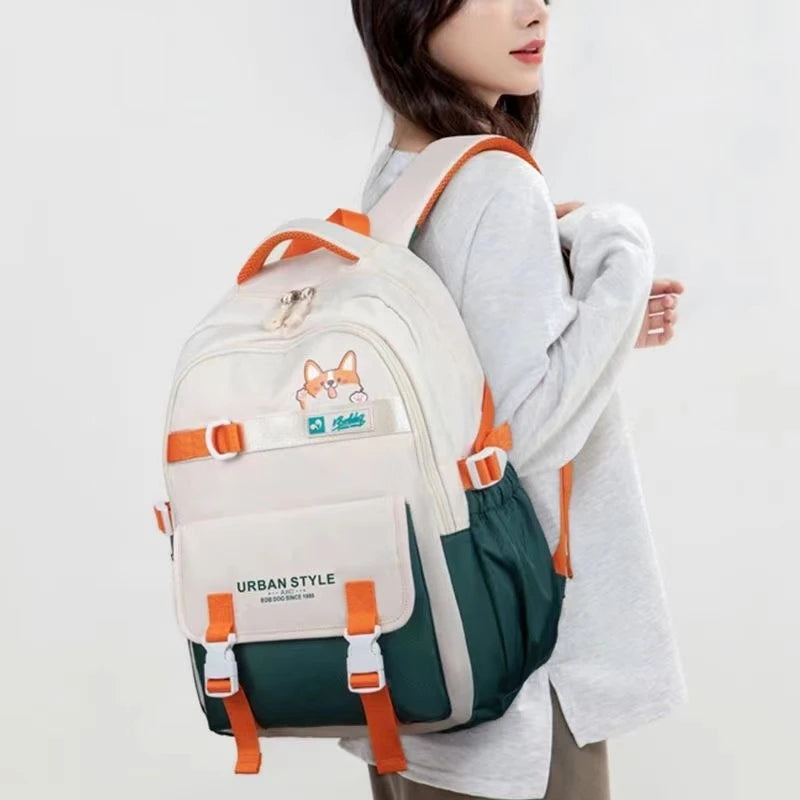 Large Capacity Backpack 2024 New College Style Female Leisure Backpack Fashion Travel Junior High School Students