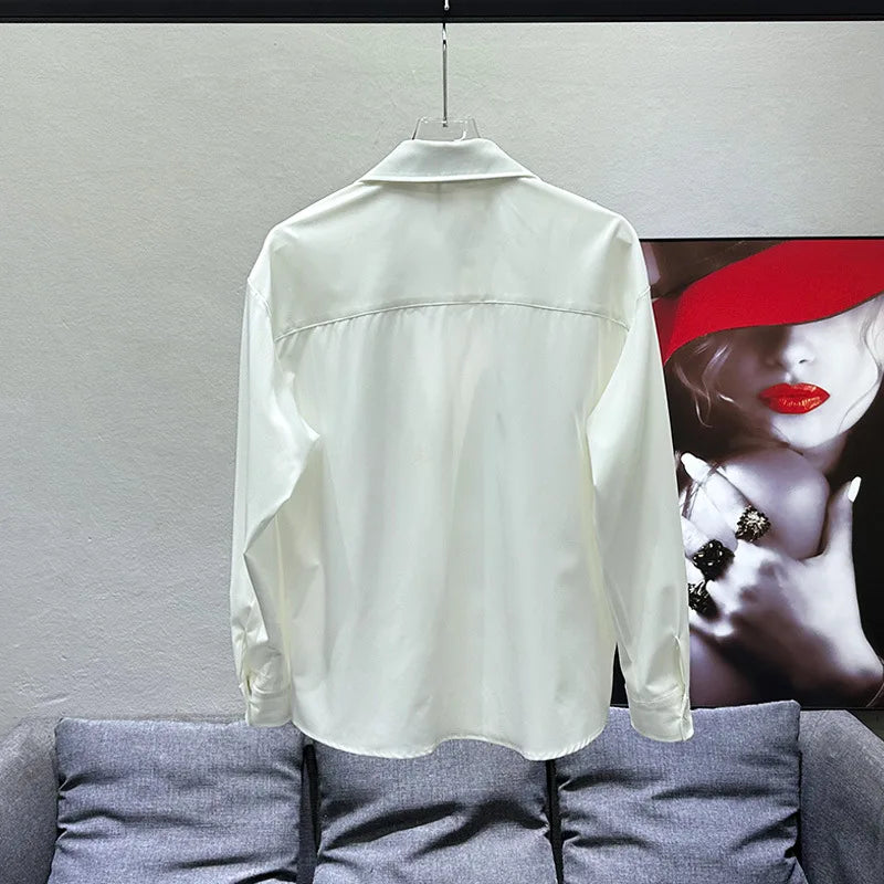 Spring and Autumn New Long Sleeve Shirt Men's Fashion Casual Versatile Patchwork Handsome Trendy Niche Men's Wear Top