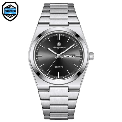 PAAZOMU Luxury Sport Man Watch Military Waterproof Luminous Date Week Men Watch Stainless Steel Quartz Men's Watches Male Clock