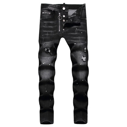 New Mens Ripped Jeans Dsq2 Men Skinny Jeans Light Blue Holes Pants Quality Male Stretch Slim Fashion Trousers Y2k