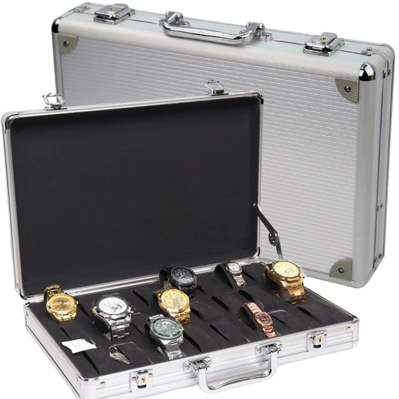 Watch Box 6/12/24 Girds Luxury Premium Quality Aluminum Alloy Product Pattern Storage Clock Box Collection Display Gif
