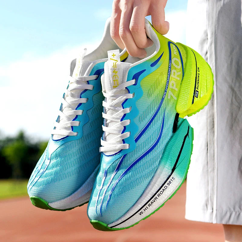 Carbon Plate Couple's Running Shoes Shock-Absorbing Rebound Ultra-Light Sports Shoes for Men and Women Summer Mesh Breathable Po