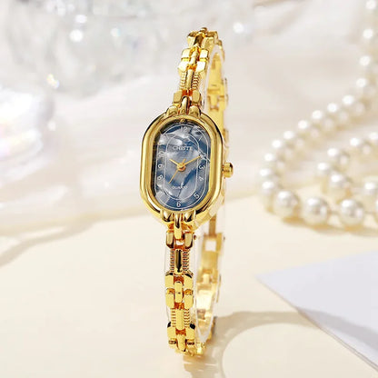 Fashion Thin Bracelet Watch Retro Oval Dial Watches Women Light Luxury Fashion Small Gold Quartz Wristwatch Gift Wholesale Clock