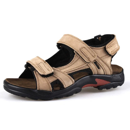 COW LEATHER Men's Sandals Outdoor Beach Sports Shoes Genuine Leather GLADIATOR Sandals Light Open Toe Sandals Plus Size 38-48