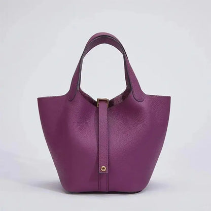 New Women's Buet Handbag Large Capaci Commuter Purse Sea Urchin Purple Canvas oulder Bag Soft PU Leather Casual Tote