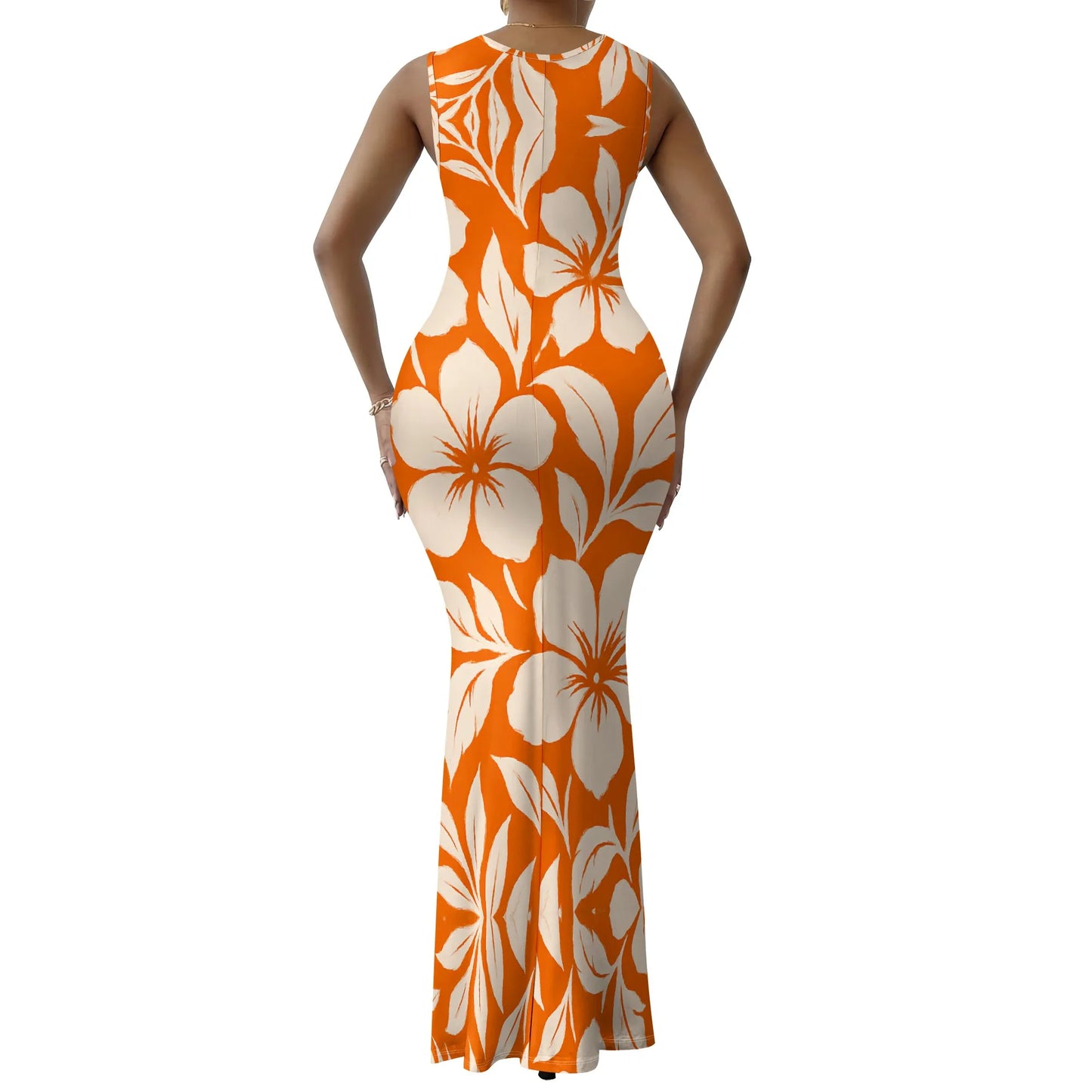 Tropical Floral Print Cowl Neck Maxi Dress for Women 2025 - Bold & Colorful Summer Dress for Parties, Vacation, XS-2XL