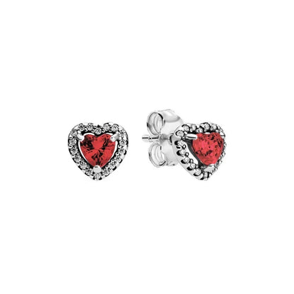 Hot selling 925 sterling silver sparkling red heart series set, light luxury jewelry set, DIY charming jewelry, birthday gift