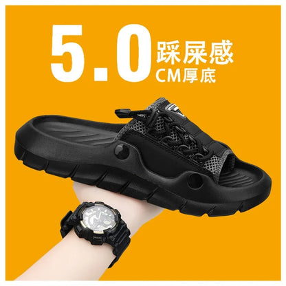 2025 New Men's Sandals Fashion Designer Soft Men's Slippers Outdoor Breathable Beach Shoes Anti-slip Comfortable Men Flip Flops