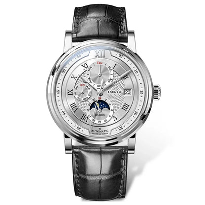 BORMAN BM3868  New 40mm  Luxury Men Automatic Mechanical Men's Watches Sapphire Multi-function Waterproof Moon Phase Clocks