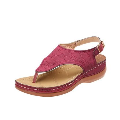 Summer Women Strap Sandals Women's Flats Open Toe Solid Casual Shoes Rome Wedges Thong Sandals Sexy Ladies Shoes