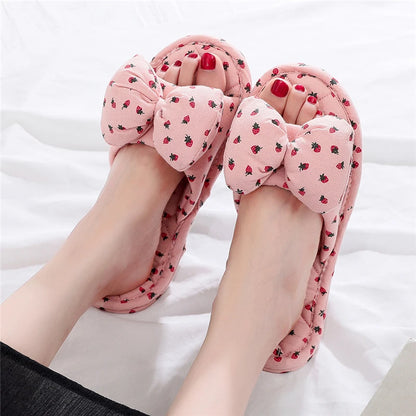 New Pure Cotton Indoor Home Slippers Anti-Slip Cloth Bot Silent for Wooden Floor Spring Summer Women's Slippers Home Comfort