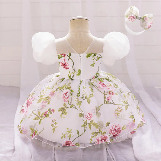 Toddler Girl Summer Casual Dresses Baby Girls Party Dress Kids Wedding Bridesmaid Floral Princess Gown Children Holiday Costumes