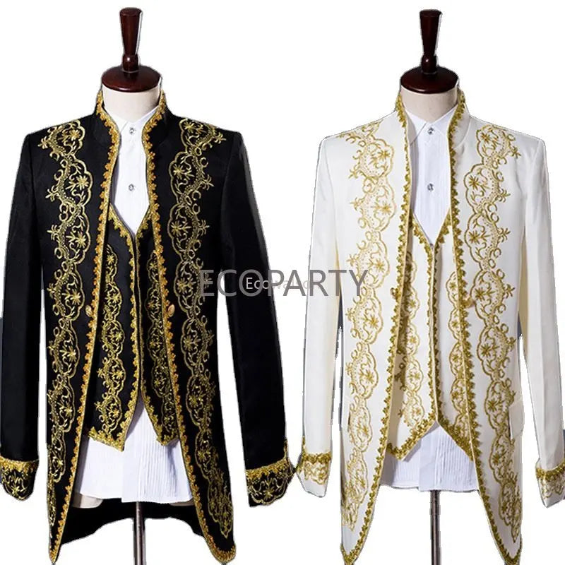 2023 New Retro Court Style Men's Tuxedo Men's Suit Three-piece Suit for European and American Opera Stage Costumes Dress Suit