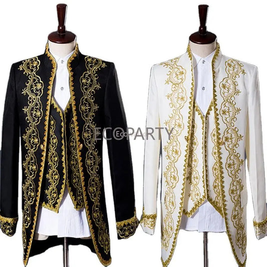 2023 New Retro Court Style Men's Tuxedo Men's Suit Three-piece Suit for European and American Opera Stage Costumes Dress Suit