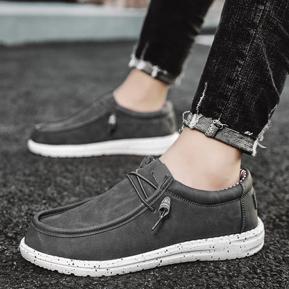 Men's Slip-On Casual Loafers Lightweight Comfortable Canvas Shoes Stretch Loafer Non Slip Breathable Boat Shoes for Men