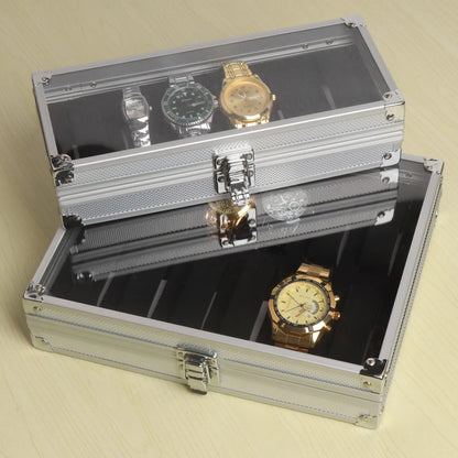 Watch Box 6/12/24 Girds Luxury Premium Quality Aluminum Alloy Product Pattern Storage Clock Box Collection Display Gif