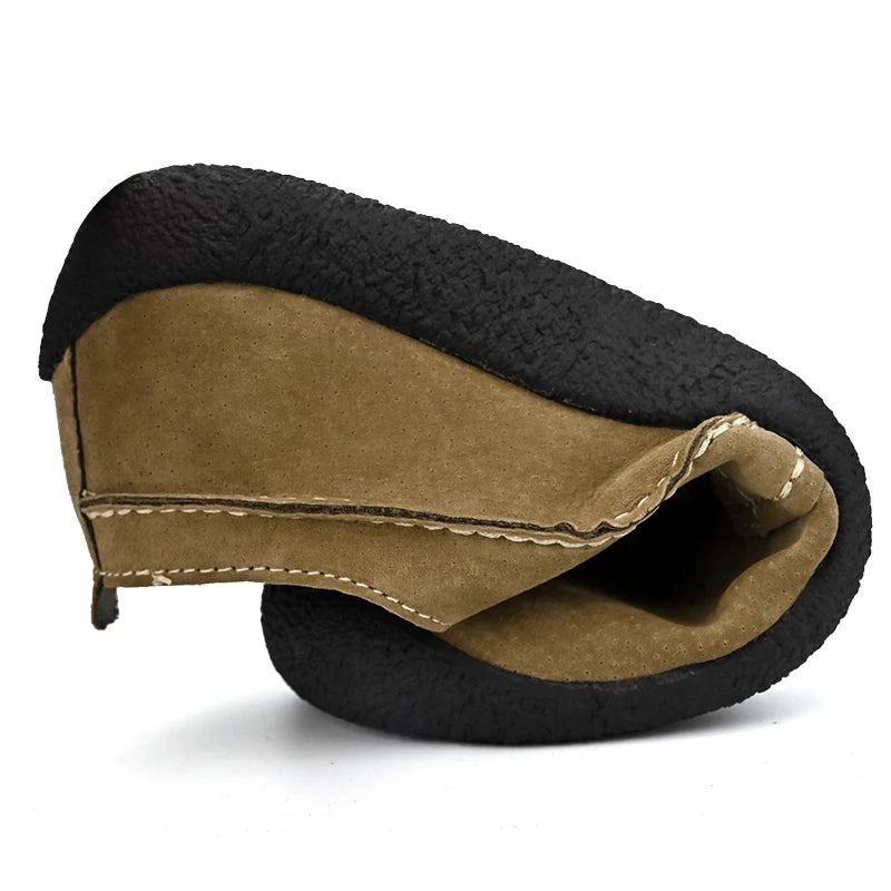 Suede Leather Casual Shoes For Men Lace Up Light Outdoor Sneakers Men Hiking Footwear Flats For Trekking Plus Size 38-46
