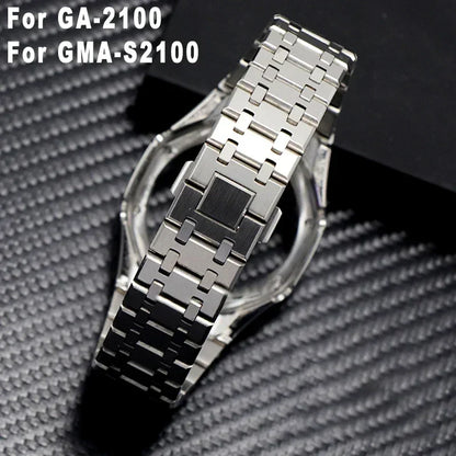 Gen4/5 Mod Kit For Casioak GA2100 Luxury Refit Mod Kit For GMA-S2100 GA-2110 Modification Kit Stainless Steel Case Metal Strap
