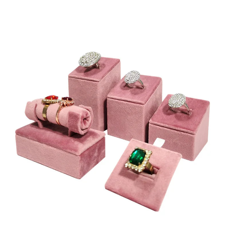 Pink Holland Velvet Ring Holder Ring Earrings Bangle Bracelet Storage Rack Jewelry Storage Display Stand Organizer for store
