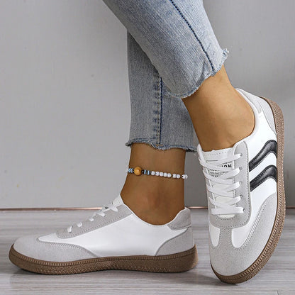 Spring Autumn Platform Sneakers Women Fashion Mixed Colors Lace-Up Sport Shoes Woman Comfortable Non Slip Flat Trainers Female