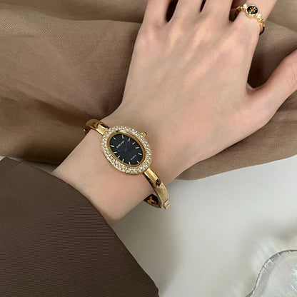 Famous Brand Women Watch Diamond Encrusted Oval Dial Quartz Wristwatch Luxury Gift Bracelet Watch Dropshipping Clock Reloj Mujer