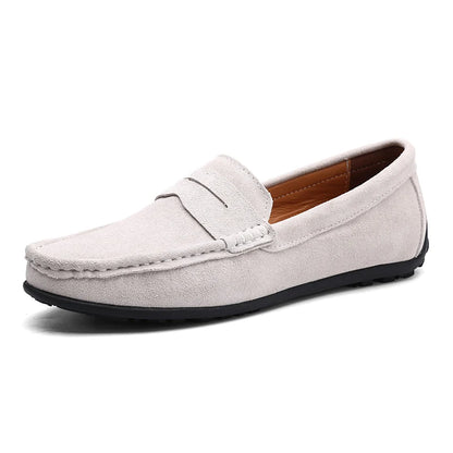 YRZL Men suede Loafers Breathable Driving Outdoor Casual Slip on Shoes for Man Lightweight Comfortable Non Slip Summer Men Shoes