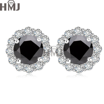 Moissanite Stud Earrings 1.0ct D Color Blue Green Black Champagne 925 Silver Plated White 18K  Gold jewelry for woman