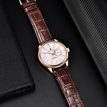 2025 New PAGANI DESIGN Mens Quartz Watches Gold Top Luxury Watch For Man Sapphire Mirror Waterproof Wristwatch Men Leather Clock