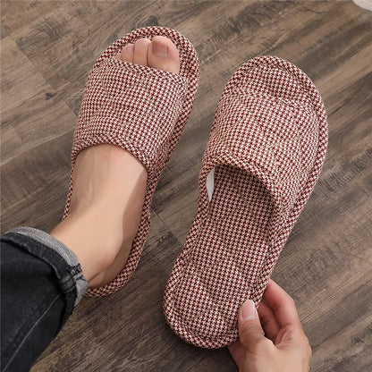 New Pure Cotton Indoor Home Slippers Anti-Slip Cloth Bot Silent for Wooden Floor Spring Summer Women's Slippers Home Comfort