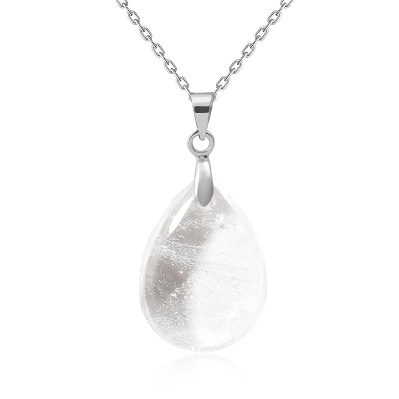 Natural Stone Crystal Pendant Teardrop Fashion Necklace For Diy Necklace Earrings Making Jewelry Christmas Friendship Gift