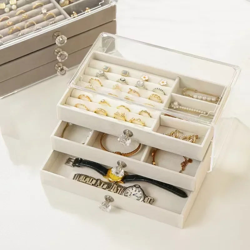 Jewelry Box 2025 New Large Capacity Exquisite Earrings Necklace Storage Ring  jewlery box  packaging box  jewelry organizer