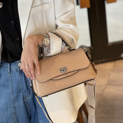 Genuine Leather Women's Bags Fashion Ladies Casual Handbags Soft Cow Leather Versatile One Shoulder Messenger Bag High Quality